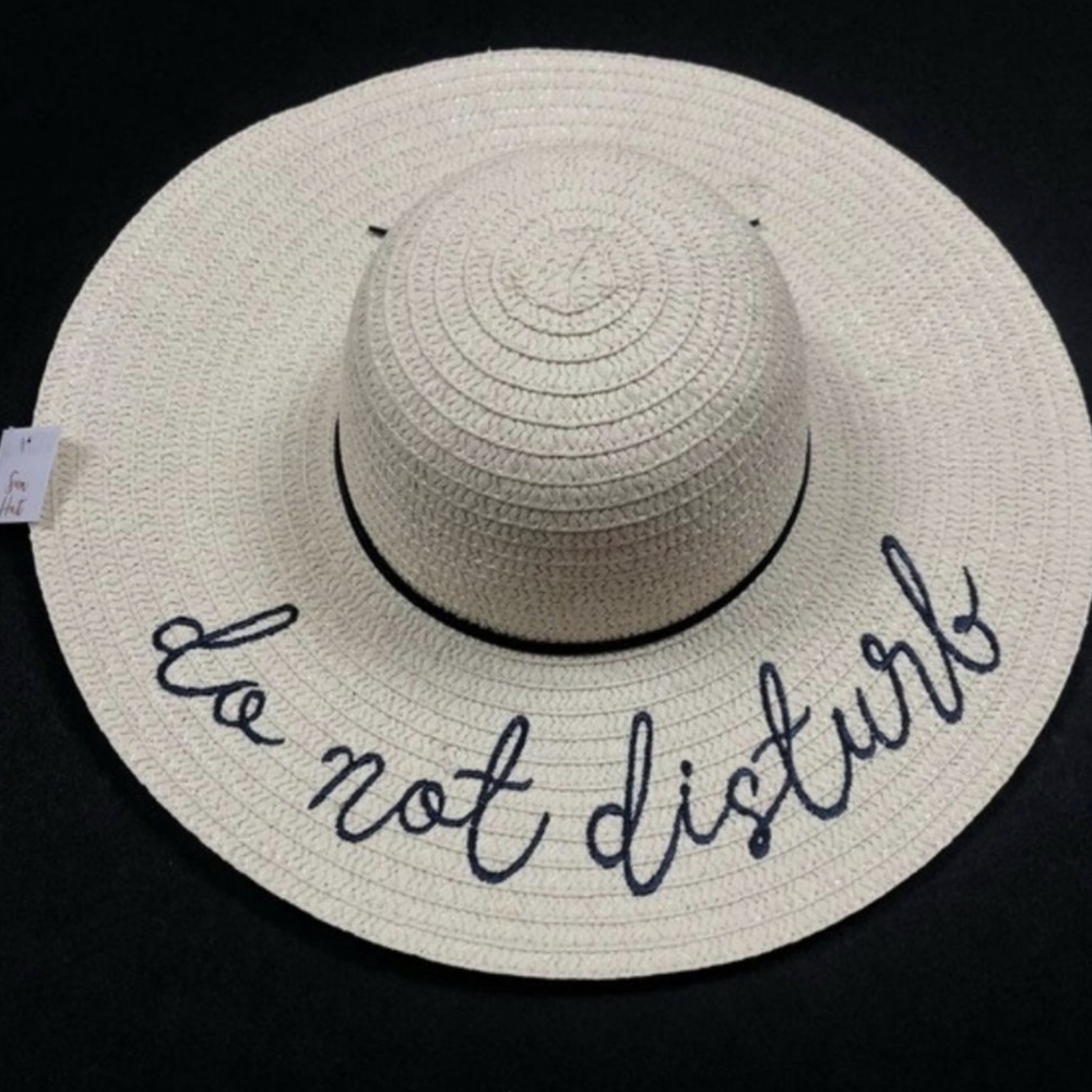 Do Not Disturb Embroidered Floppy Sun Hat